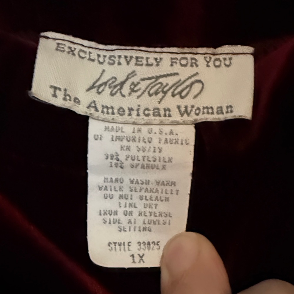 Vintage Lord & Taylor Velvet Pencil Skirt in Rich Burgundy - Picture 2 of 6